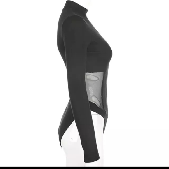 Black corset turtleneck bodysuit - Picture 4 of 7